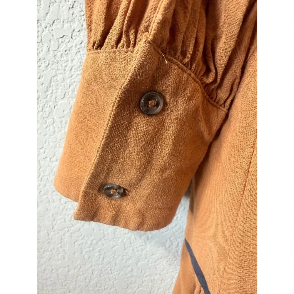 Free People Luck Of The Draw Western Mini Dress Womens S Boho Button No Belt
